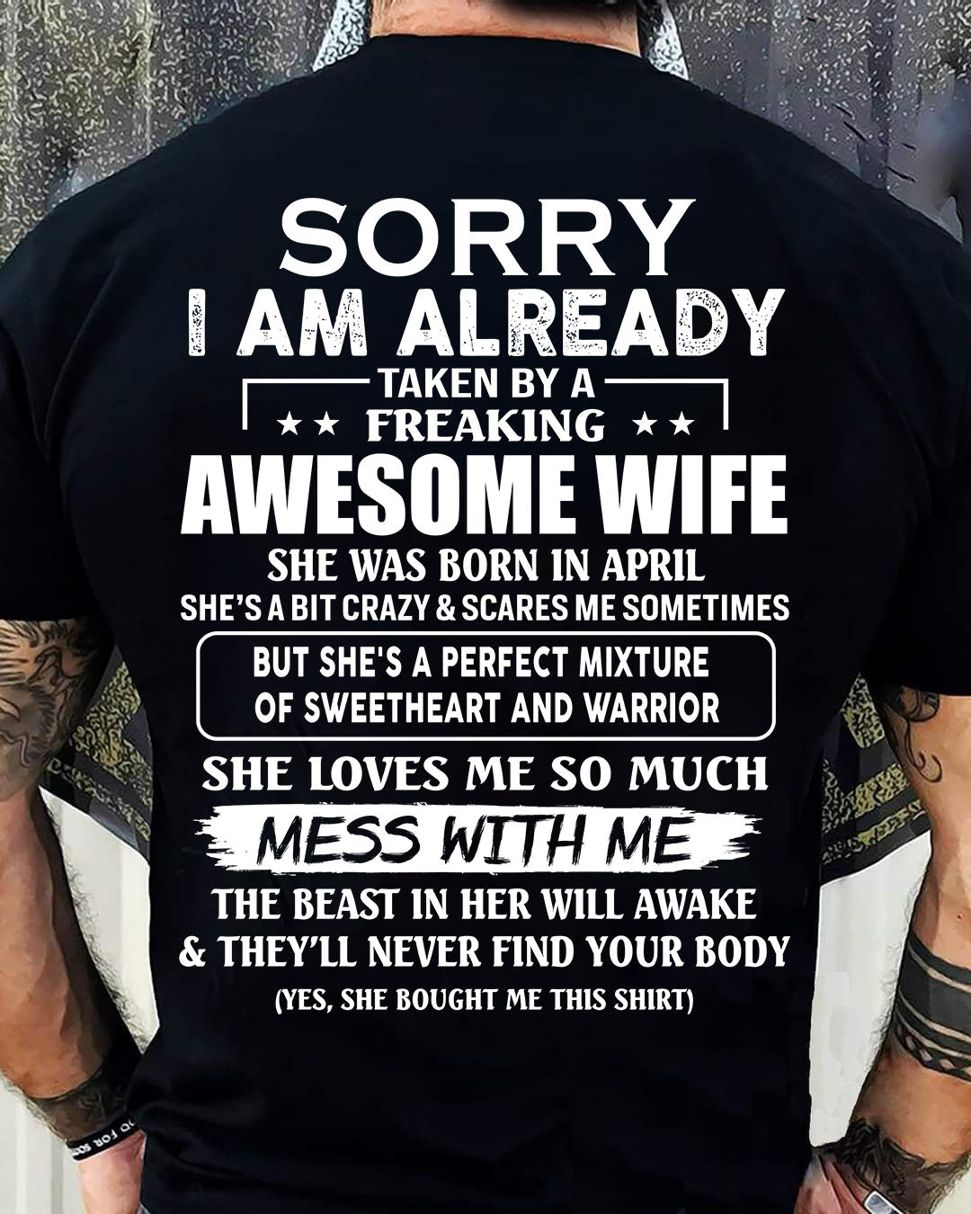 Awesome wife April - Perfect gift for your husband - SUN04 (SKU68-86-04)