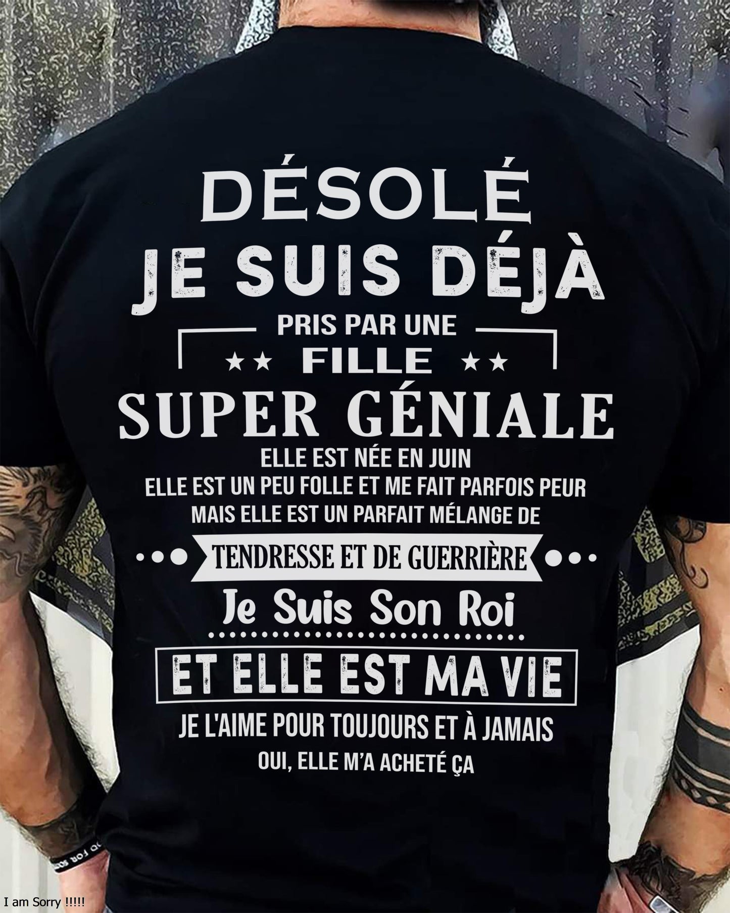 Désolé les filles, je suis déjà pris - Ma copine est folle et adorable - Cadeau spécial pour votre petit ami ou mari - (SKU04-111-06) - SUN06