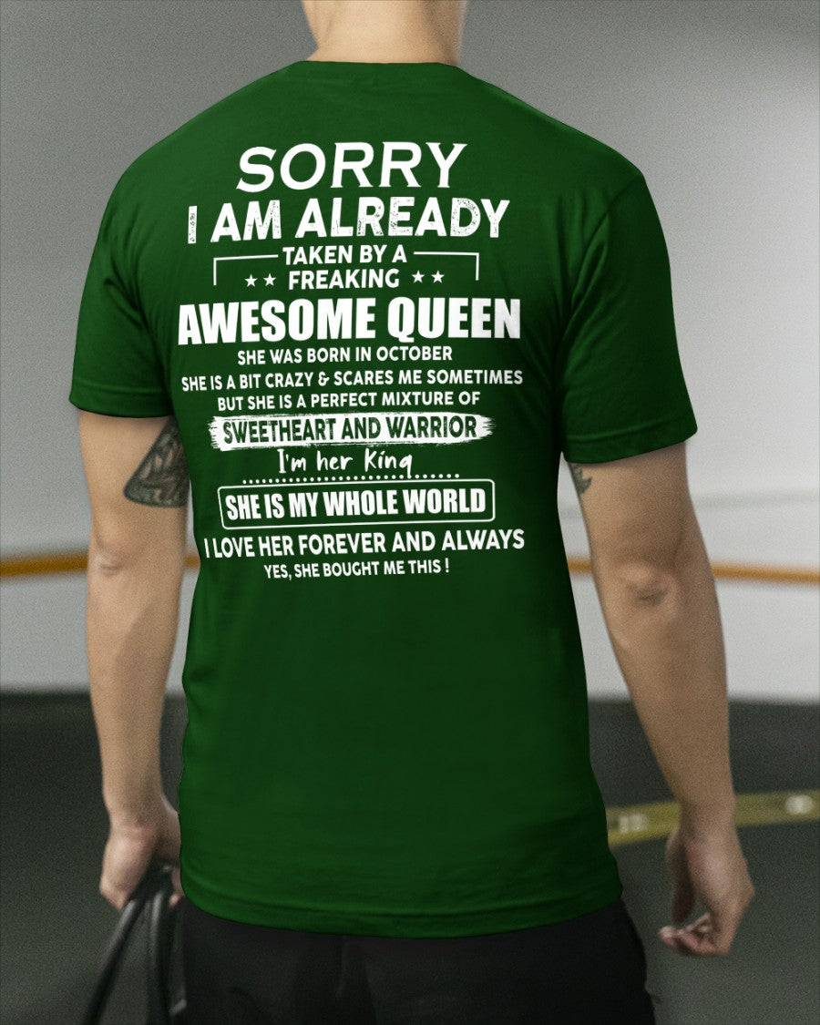 October - Lucky Man Loved by a Queen Born in October - SUN10 (SKU-QUEEN-10)