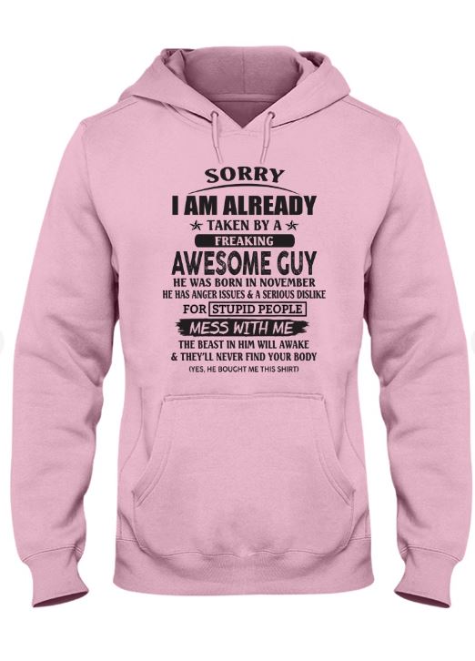November - Awesome guy - The special gift for your girlfriend, wife - (SORRY-GUYS-11) - SUN11