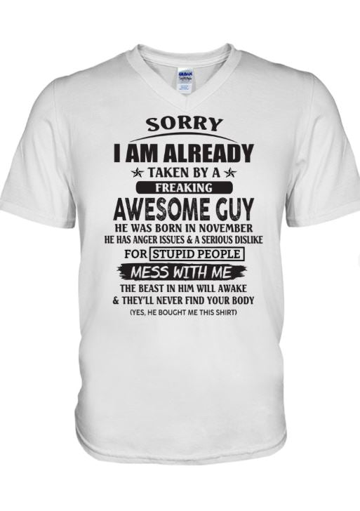 November - Awesome guy - The special gift for your girlfriend, wife - (SORRY-GUYS-11) - SUN11
