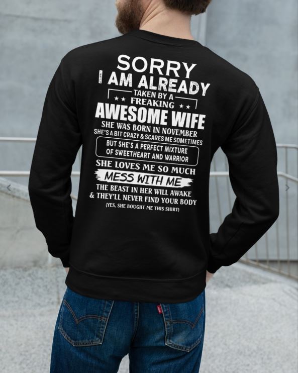 Awesome wife November - Perfect gift for your husband - SUN11 (SKU68-86-11)