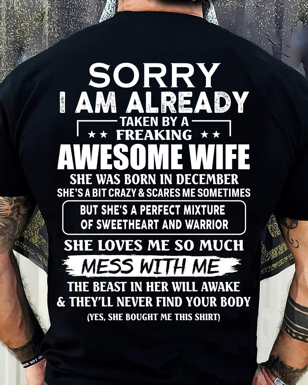 Awesome wife December - Perfect gift for your husband - SUN12 (SKU68-86-12)