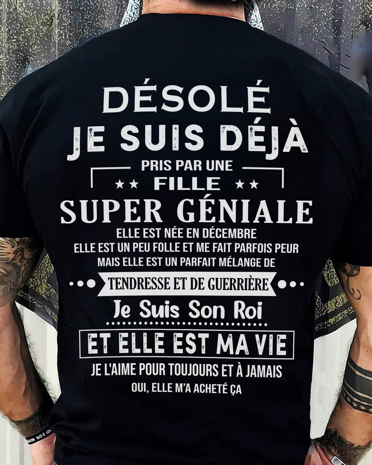Désolé les filles, je suis déjà pris - Ma copine est folle et adorable - Cadeau spécial pour votre petit ami ou mari - (SKU04-111-12) - SUN12