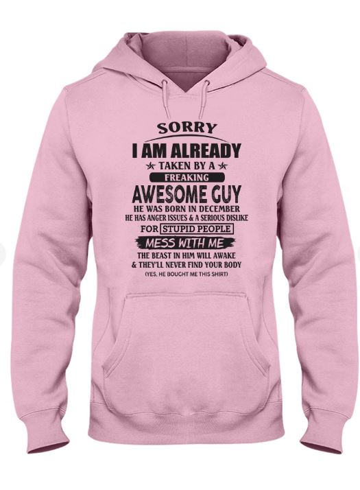 December - Awesome guy - The special gift for your girlfriend, wife - (SORRY-GUYS-12) - SUN12