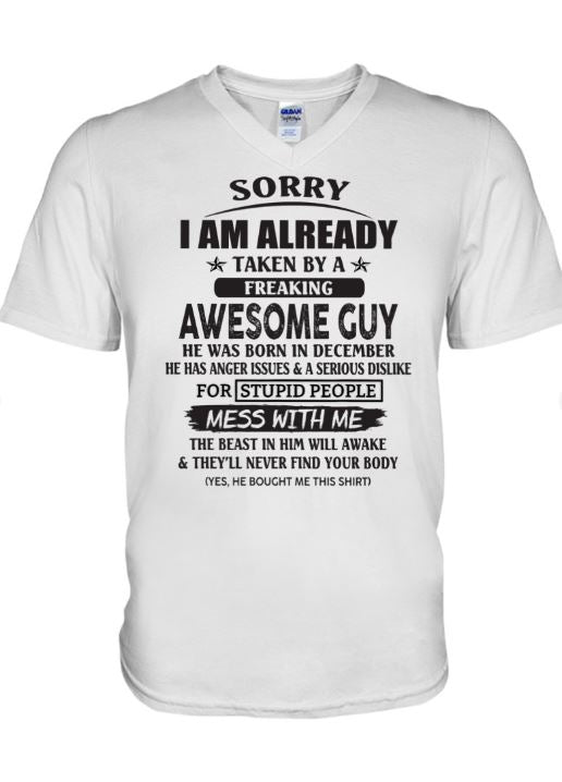 December - Awesome guy - The special gift for your girlfriend, wife - (SORRY-GUYS-12) - SUN12
