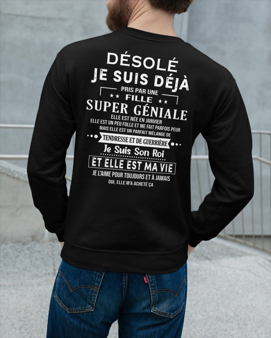 Désolé les filles, je suis déjà pris - Ma copine est folle et adorable - Cadeau spécial pour votre petit ami ou mari - (SKU04-111-01) - SUN01