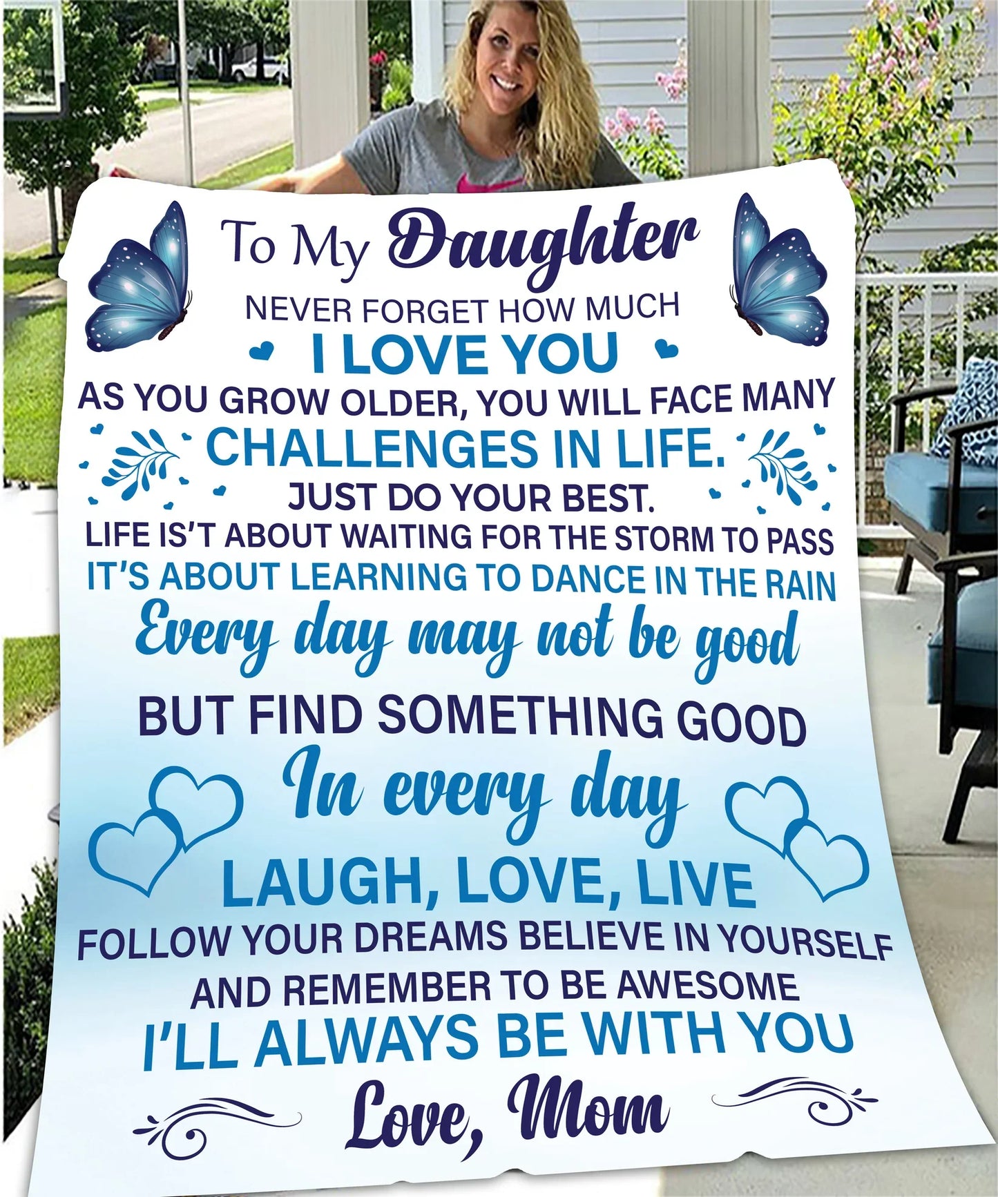 Daughter Never Forget Blanket - from mom (SKUB07-30)