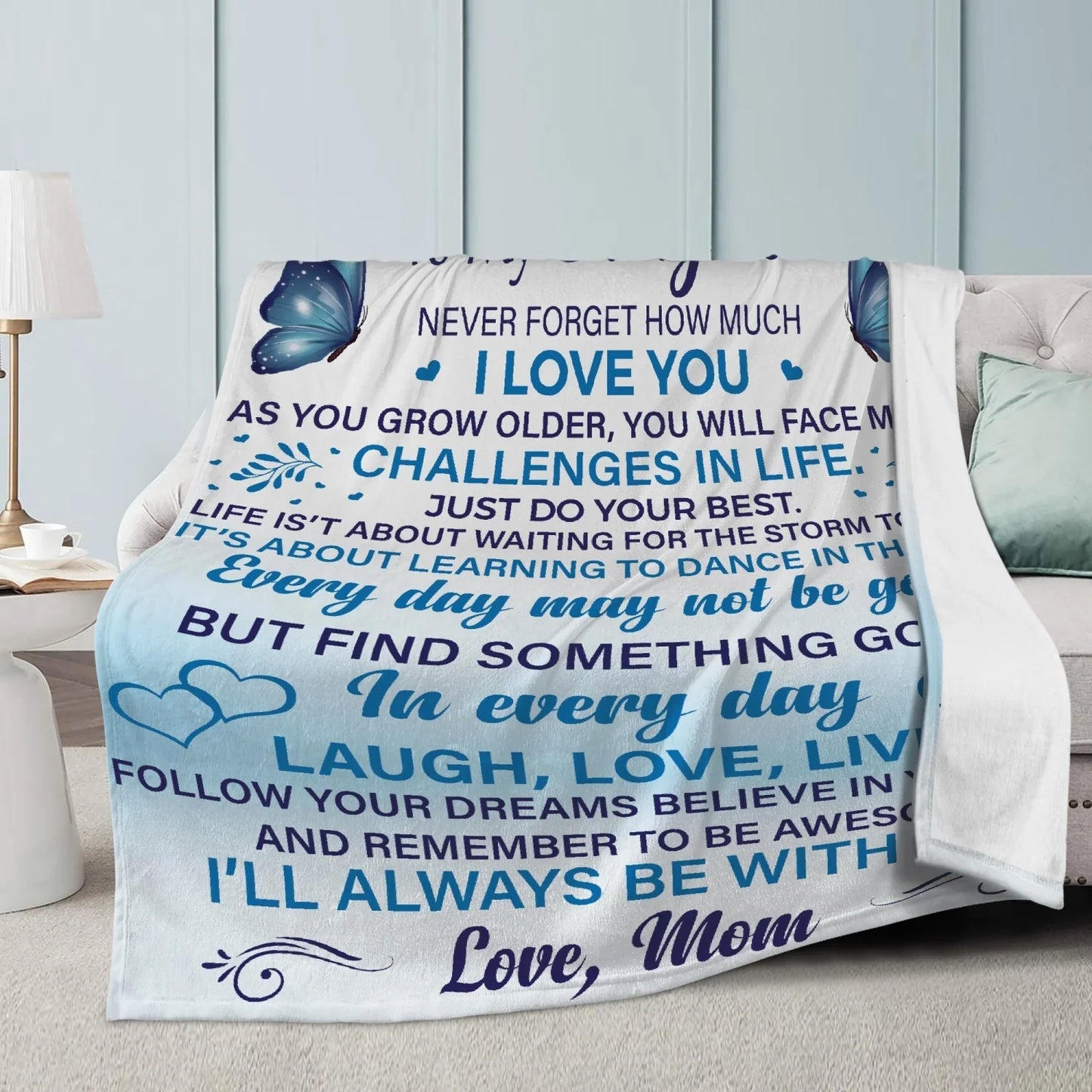 Daughter Never Forget Blanket - from mom (SKUB07-30)