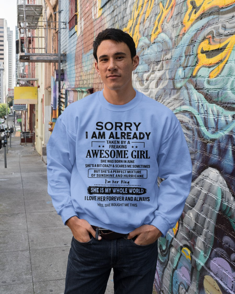 Sorry Girls, I’m Taken - My Girl is Crazy & Cute - Perfect gift for your boyfriend, husband - (SKU.SS-06) - SUN06