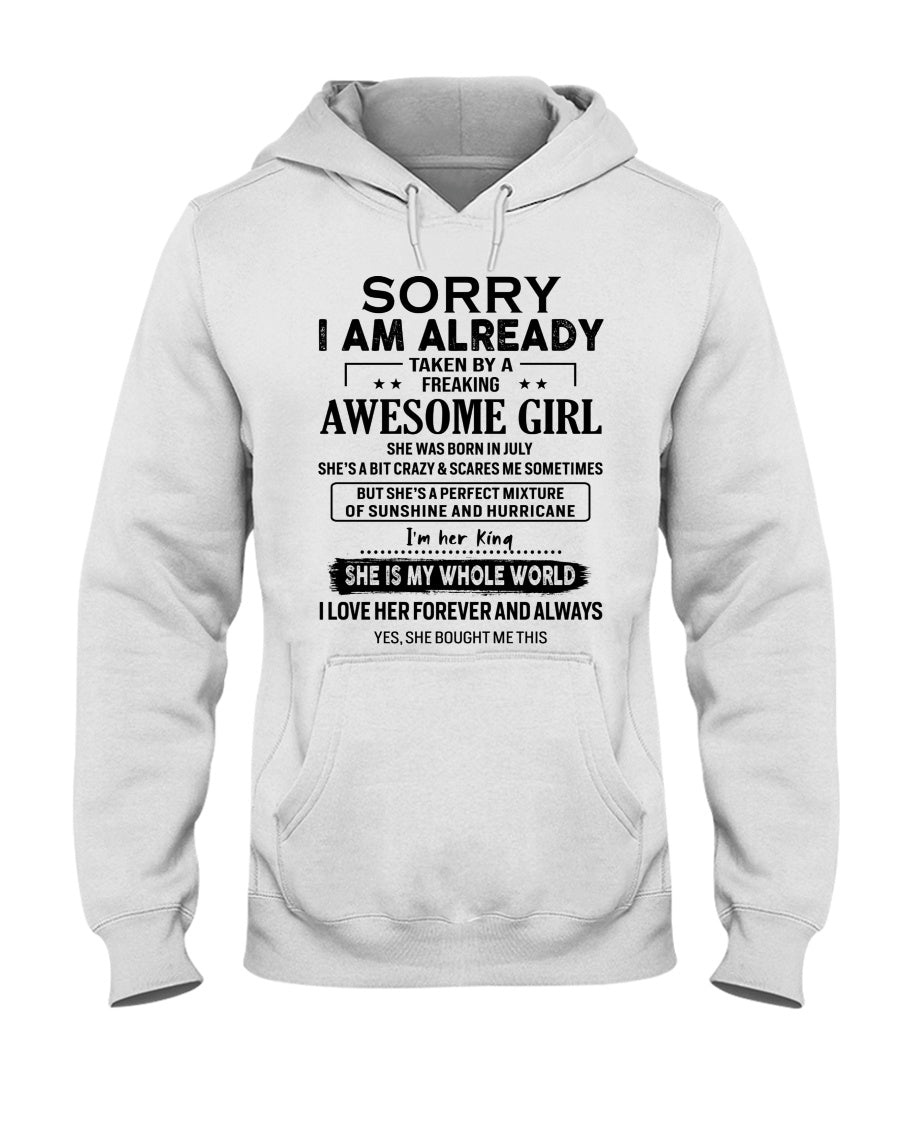 Sorry Girls, I’m Taken - My Girl is Crazy & Cute - Perfect gift for your boyfriend, husband - (SKU.SS-07) - SUN07