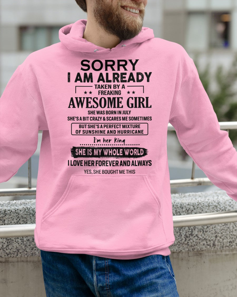 Sorry Girls, I’m Taken - My Girl is Crazy & Cute - Perfect gift for your boyfriend, husband - (SKU.SS-07) - SUN07