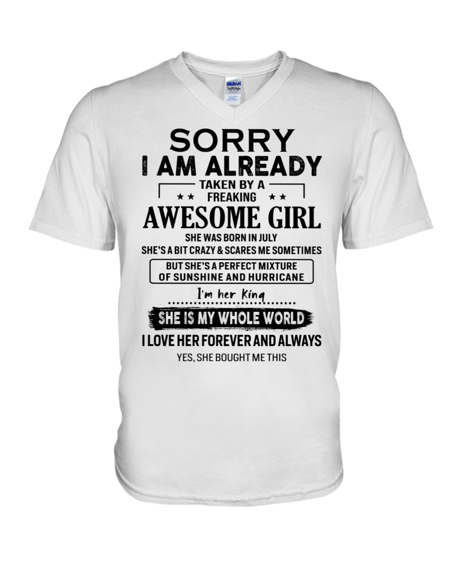 Sorry Girls, I’m Taken - My Girl is Crazy & Cute - Perfect gift for your boyfriend, husband - (SKU.SS-07) - SUN07
