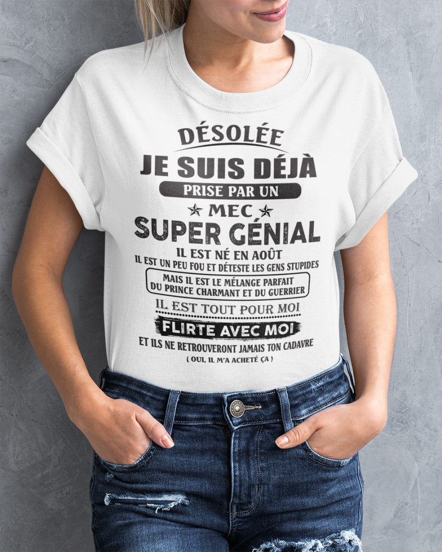 Août - Petit ami incroyable né en Août – Cadeau spécial pour votre petite amie - SUN08 (SKU08-62-08)