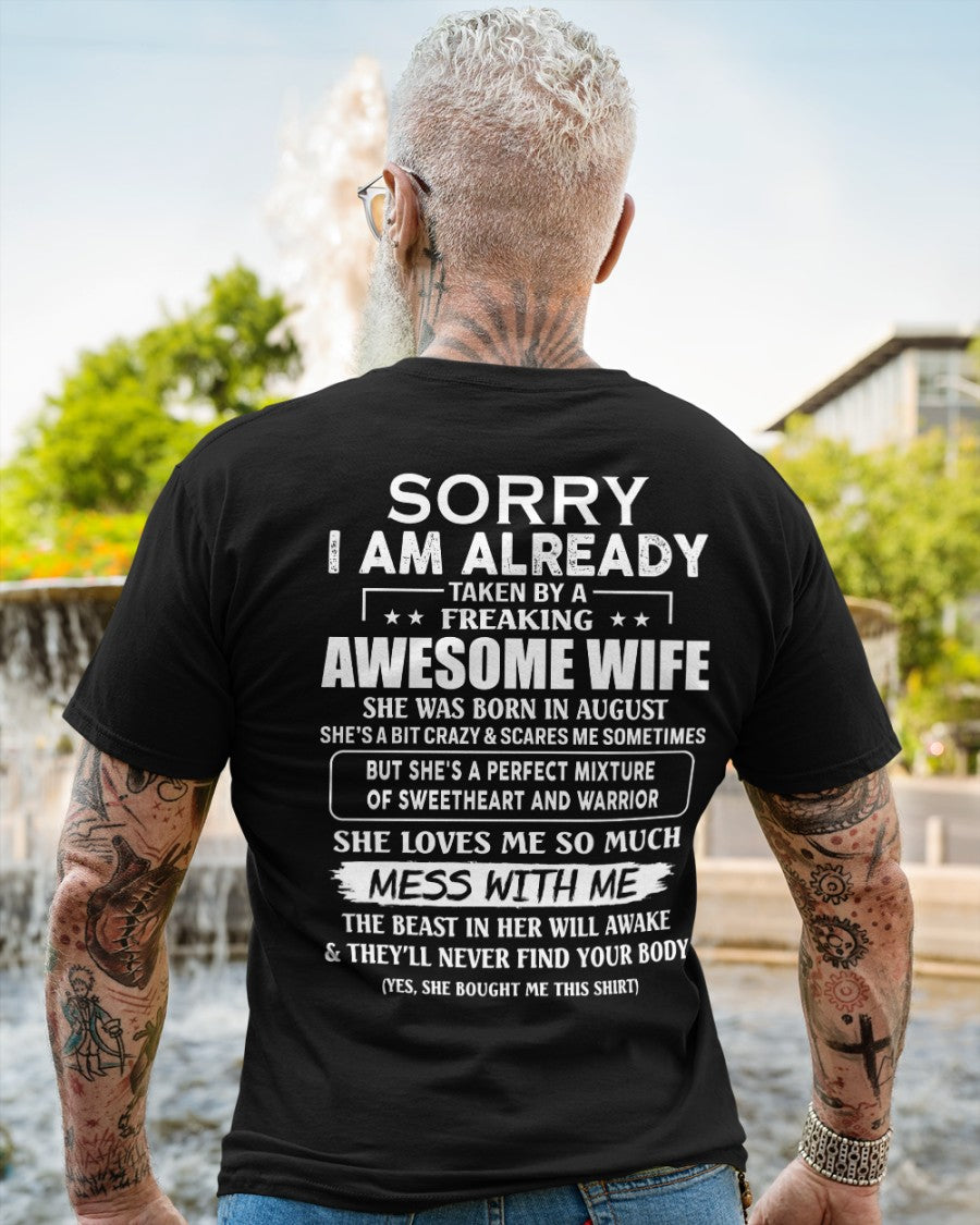 Awesome wife August - Perfect gift for your husband - SUN08 (SKU68-86-08)