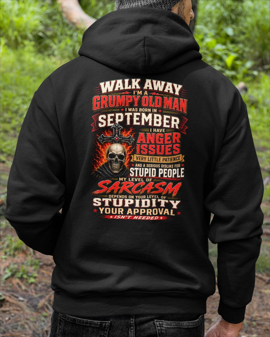 I am a Grumpy Old September Man - I'm Allergic To Stupidity Funny Sarcasm Tee (SKU2607-267-09) - SUN09