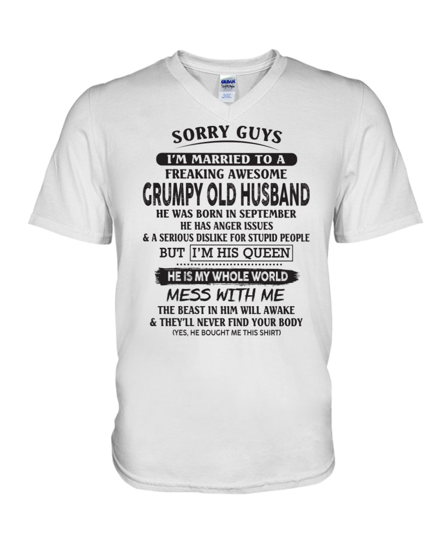 September - Sorry guys! I'm Married to a freaking awesome grumpy old Husband- Special gift for your wife - (SKU07-116-09) - SUN09