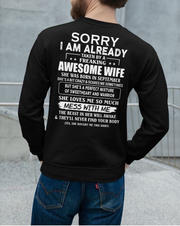 Awesome wife September - Perfect gift for your husband - SUN09 (SKU68-86-09)
