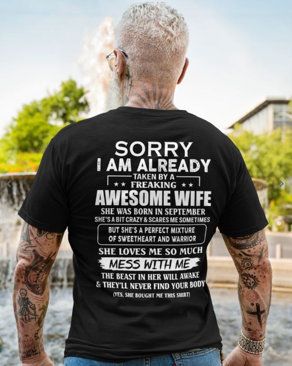 Awesome wife September - Perfect gift for your husband - SUN09 (SKU68-86-09)