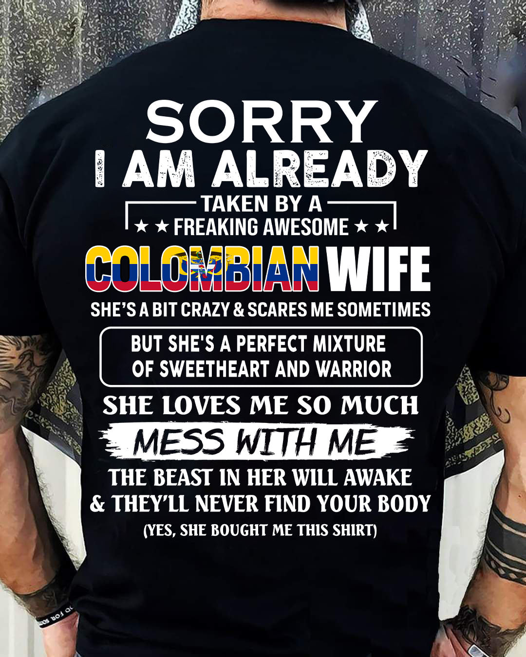Awesome Colombian wife - Funny gift - The Perfect gift for your husband - (SKUT8-NK) - SUN COLOMBIAN