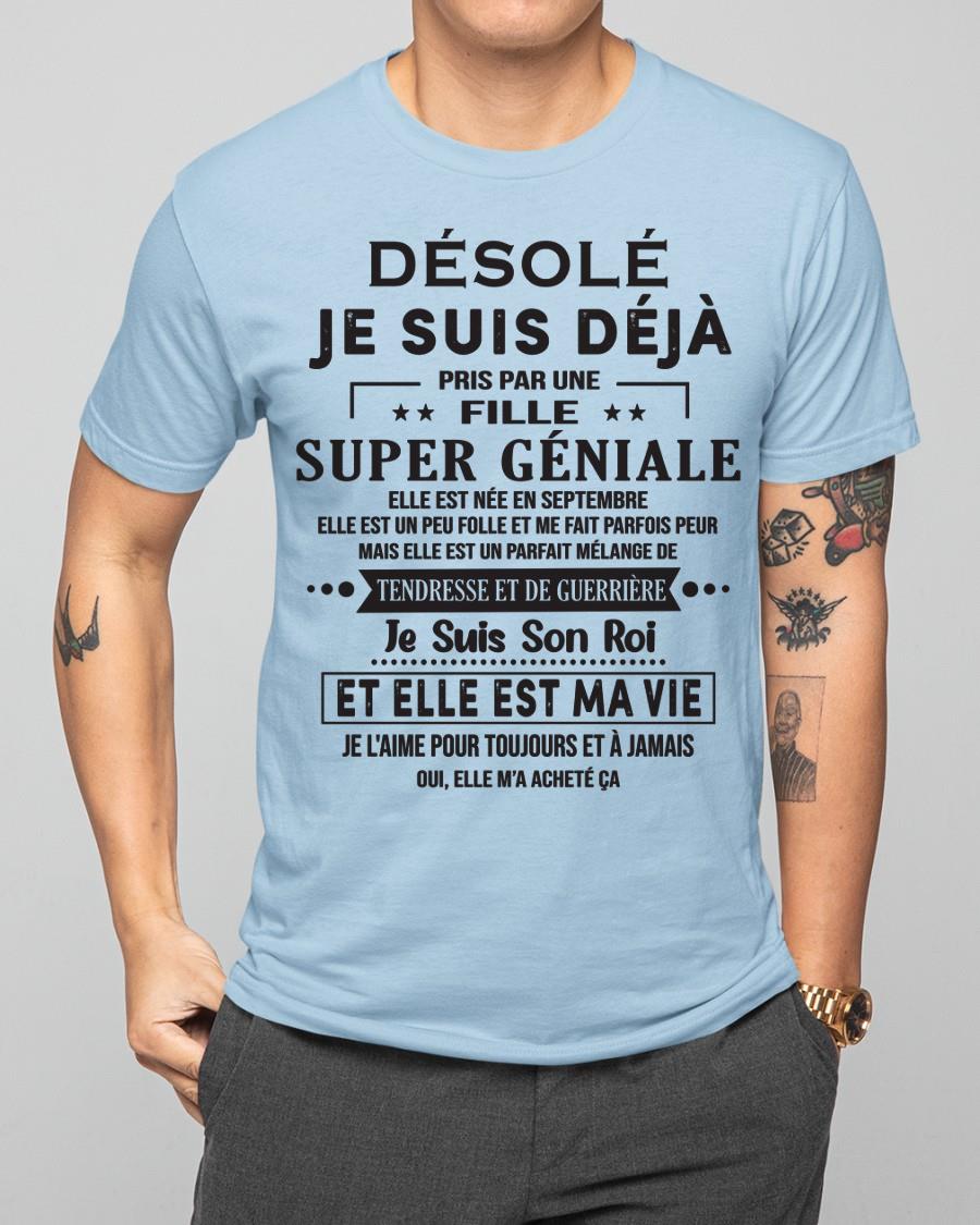 Désolé les filles, je suis déjà pris - Ma copine est folle et adorable - Cadeau spécial pour votre petit ami ou mari - (SKU06-04-09) - SUN09