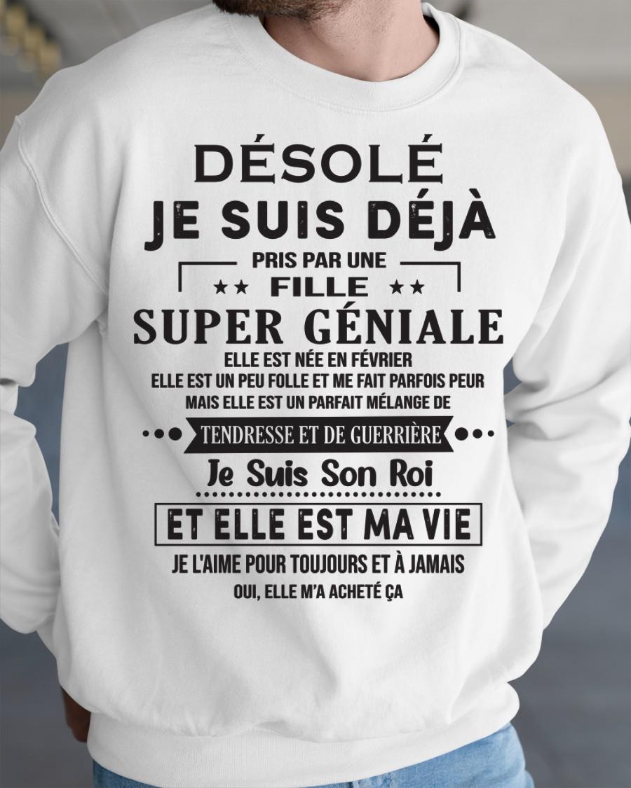 Désolé les filles, je suis déjà pris - Ma copine est folle et adorable - Cadeau spécial pour votre petit ami ou mari - (SKU06-04-02) - SUN02)