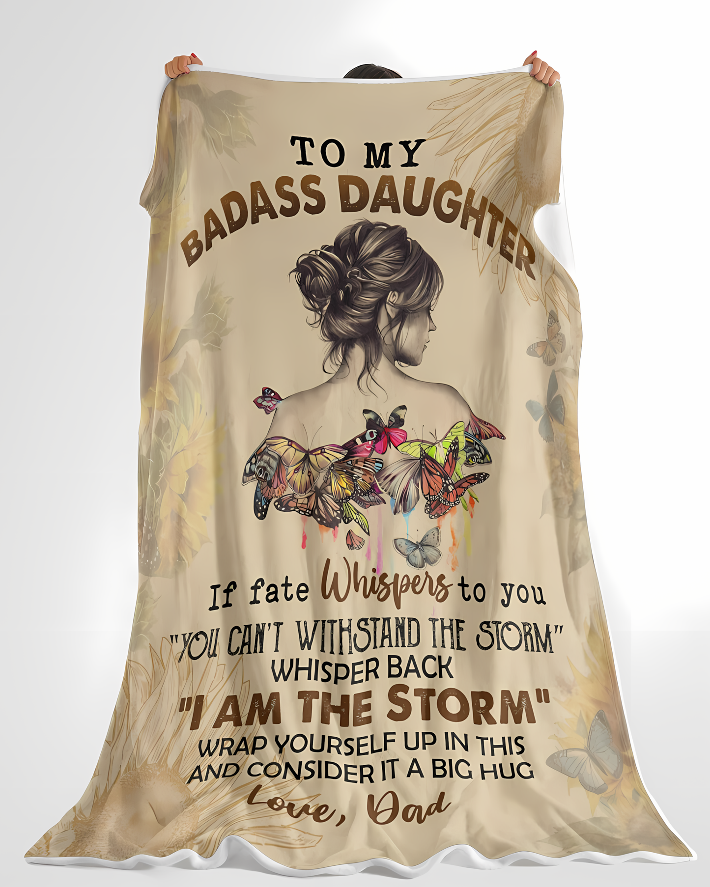Special Gift For Your Daughter Blanket - From Dad (SKU-BADASS)