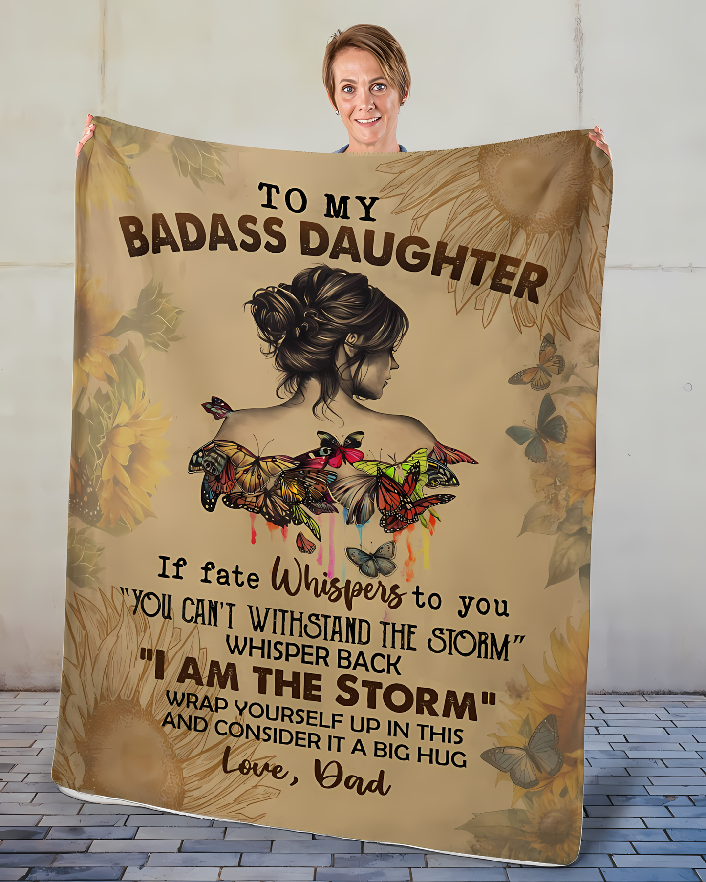 Special Gift For Your Daughter Blanket - From Dad (SKU-BADASS)