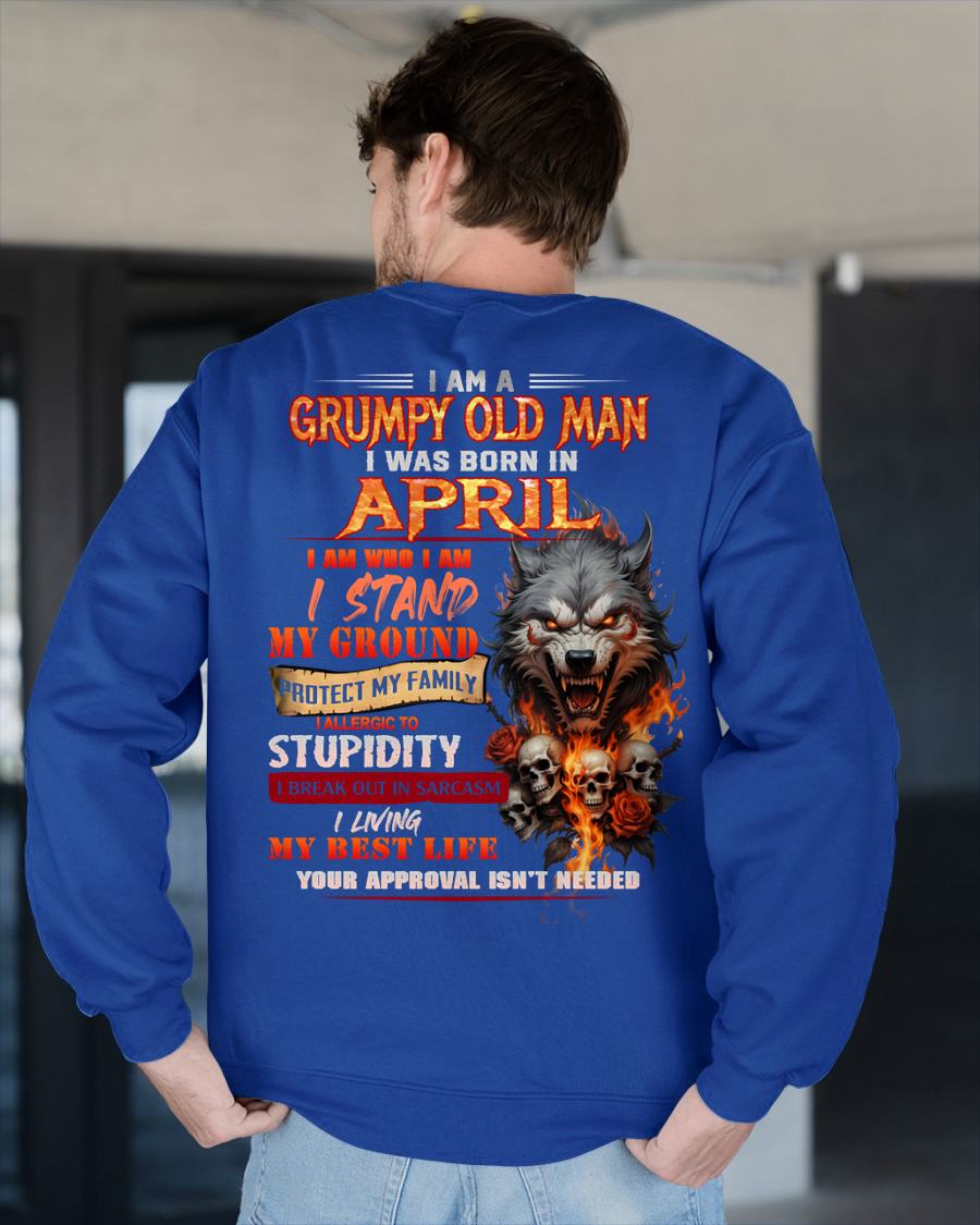 APRIL - GRUMPY OLD MAN - BIRTHDAY T-SHIRT FOR MEN - sun04 (SKU26T-01132-04)