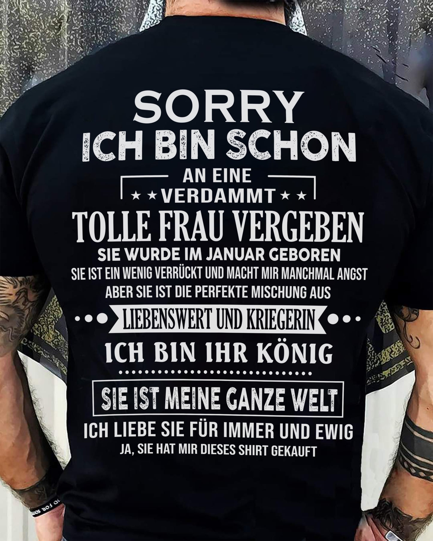 Sorry Mädels, ich bin vergeben – Meine Freundin ist verrückt und süß – Das perfekte Geschenk für deinen Freund - (SKU05-08-01) - SUN01