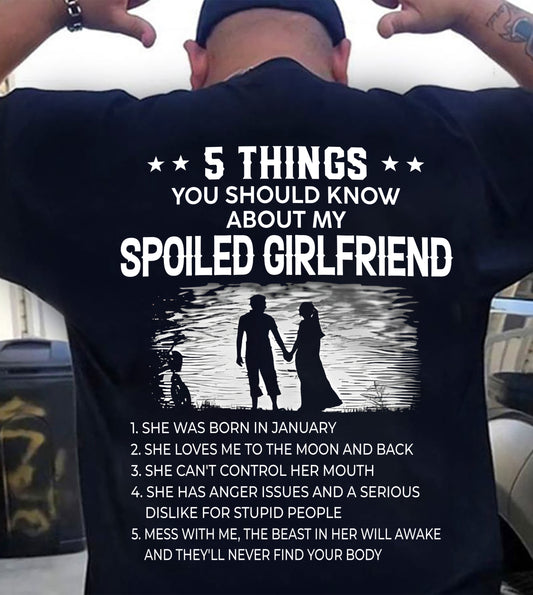 January - 5 Things You Should Know About My Girlfriend - Perfect Gift For Your Boyfriend (SKU2607-219-01) SUN01