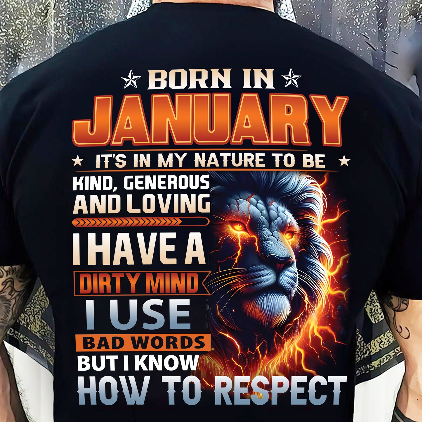 JANUARY - DIRTY MIND BUT KNOWS RESPECT - BIRTHDAY T-SHIRT FOR MEN - sun01 (SKU08-84-01)