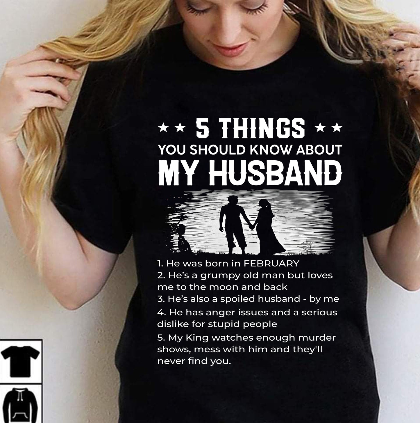 February - Funny Gift T-Shirt for Wife - Valentine’s Day, Anniversary, Birthday & Holiday Present from Husband (SKU26T-01293-02) SUN02