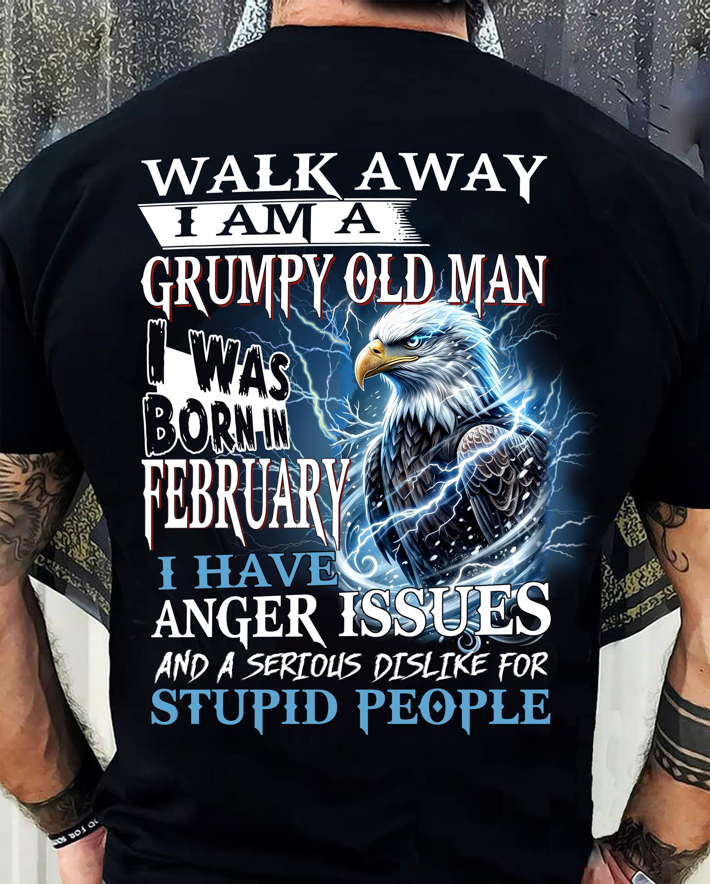 I'm A Grumpy Old February Man T-Shirt - Don't Mess With Me Tee (SKU2604-210-02) - SUN02
