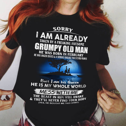 February - Valentine’s Day T-Shirt Gift for Her - Anniversary, Birthday & Holiday Present from Boyfriend or Husband (SKU26T-01147-02) - SUN02