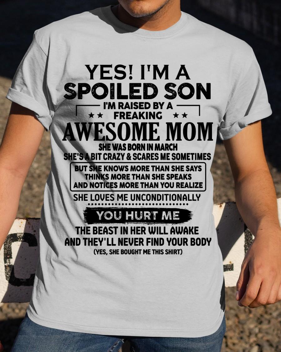 March - Awesome Mom - Perfect Gift For Your Son - (SKU-SON-N-03) - SUN03