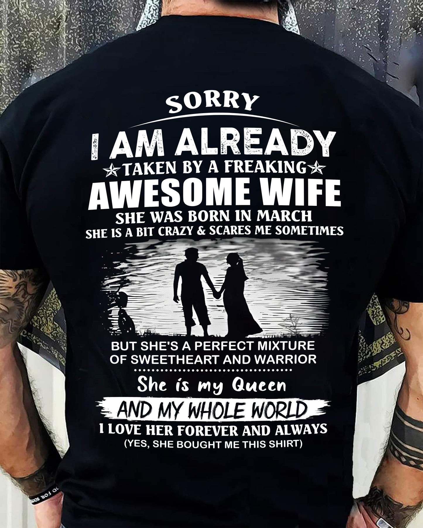 March - Funny Husband T-Shirt - Perfect Gift from Wife for Anniversary or Birthday (SKU26T-0175-03)