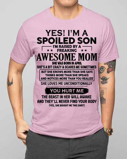 April - Awesome Mom - Perfect Gift For Your Son - (SKU-SON-N-04) - SUN04