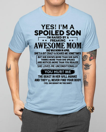 April - Awesome Mom - Perfect Gift For Your Son - (SKU-SON-N-04) - SUN04