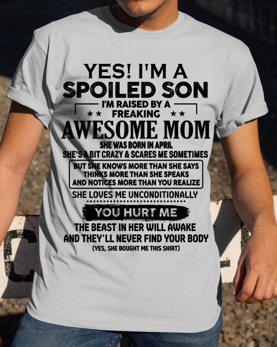 April - Awesome Mom - Perfect Gift For Your Son - (SKU-SON-N-04) - SUN04