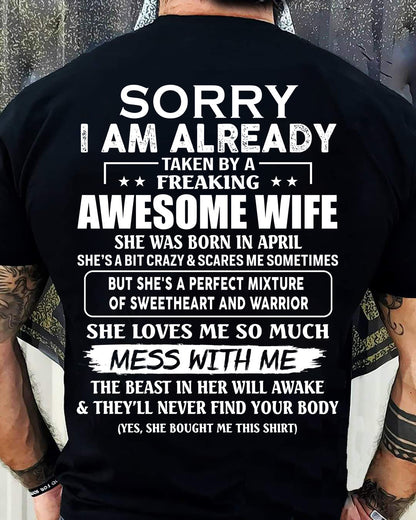 Awesome wife April - Perfect gift for your husband - SUN04 (SKU68-86-04)