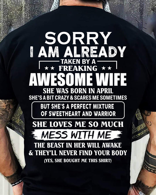 Awesome wife April - Perfect gift for your husband - SUN04 (SKU68-86-04)