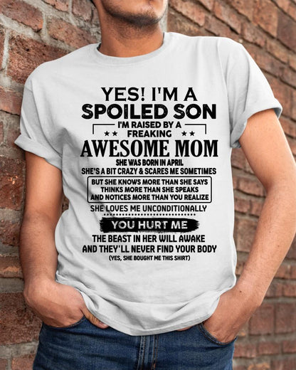April - Awesome Mom - Perfect Gift For Your Son - (SKU-SON-N-04) - SUN04