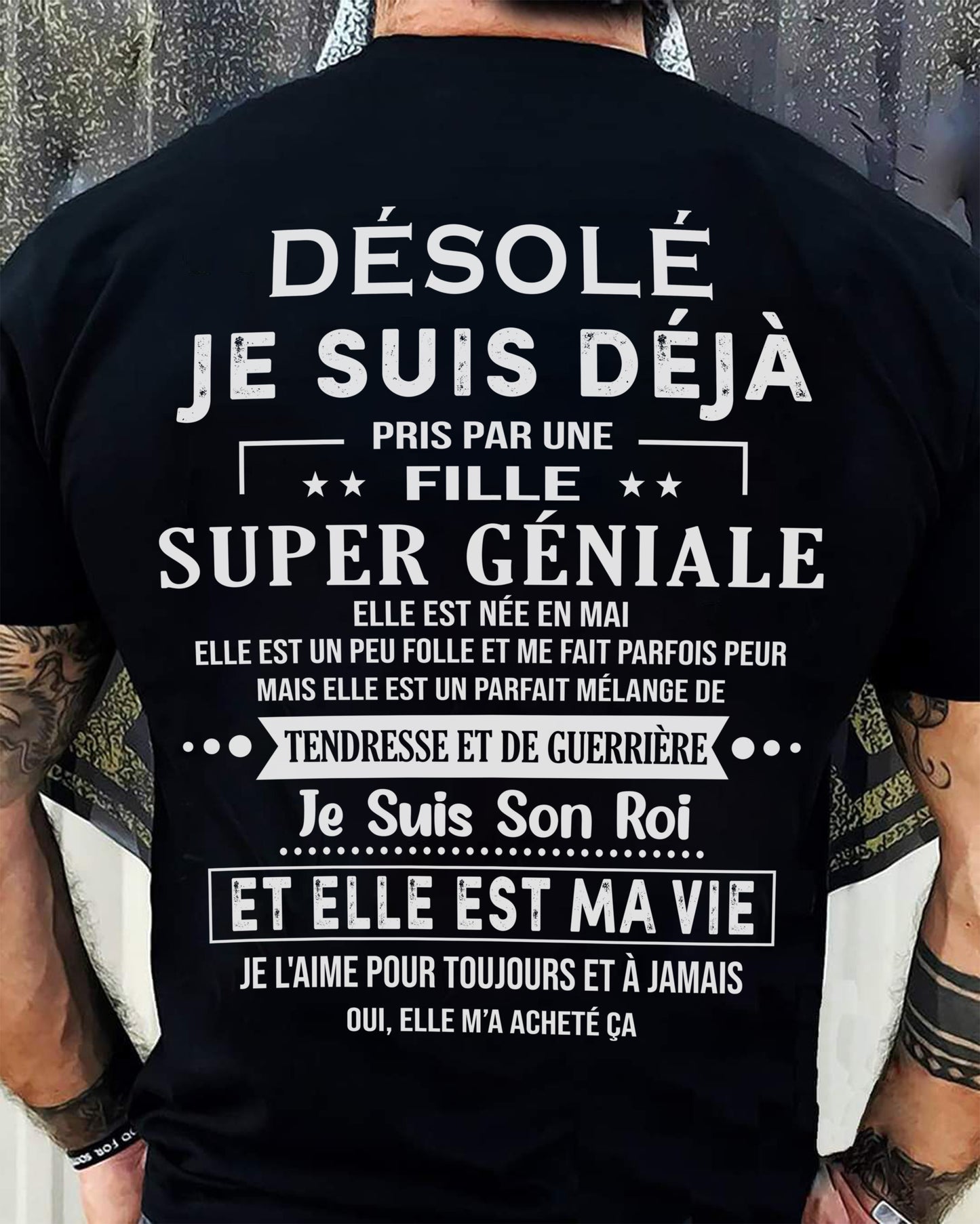 Désolé les filles, je suis déjà pris - Ma copine est folle et adorable - Cadeau spécial pour votre petit ami ou mari - (SKU04-111-05) - SUN05