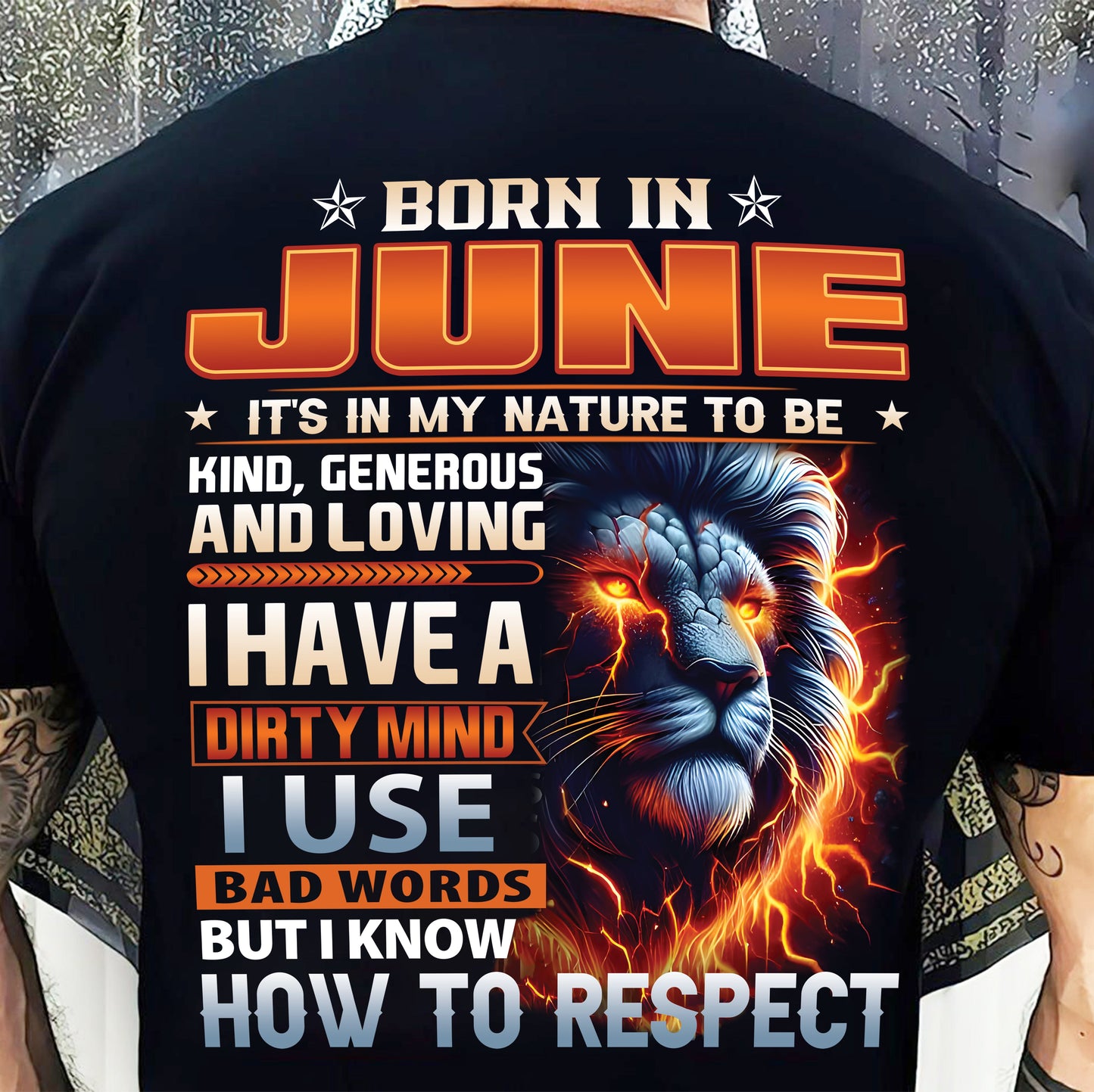JUNE - DIRTY MIND BUT KNOWS RESPECT - BIRTHDAY T-SHIRT FOR MEN - sun06 (SKU08-84-06)