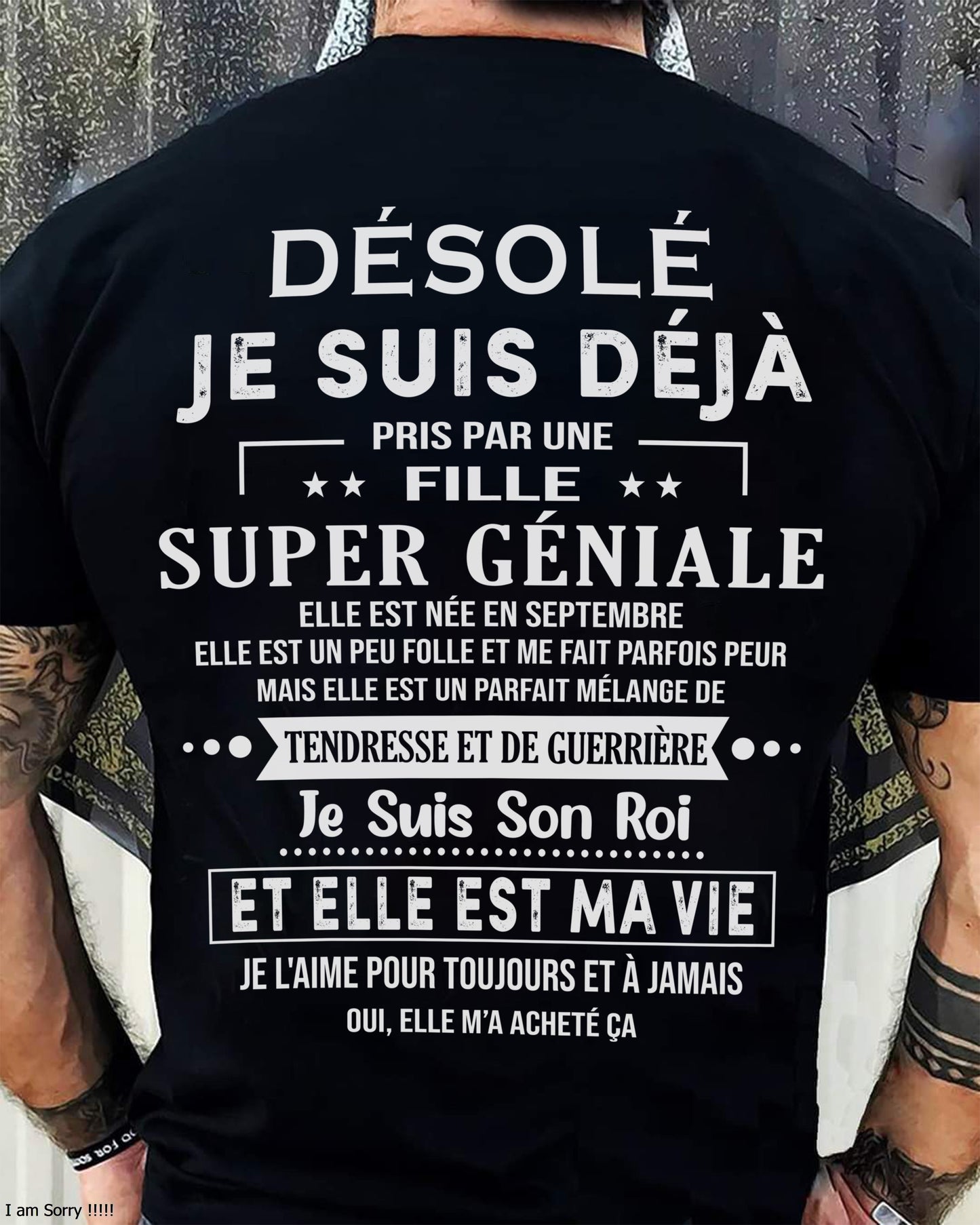 Désolé les filles, je suis déjà pris - Ma copine est folle et adorable - Cadeau spécial pour votre petit ami ou mari - (SKU04-111-09) - SUN09