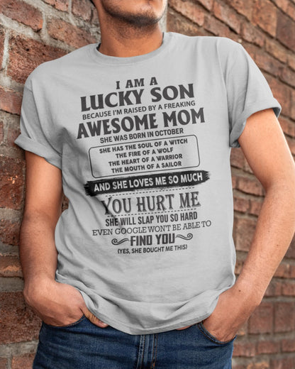 October - Awesome mom - Perfect gift for your Lucky Son (SKU10-LKS4-10)