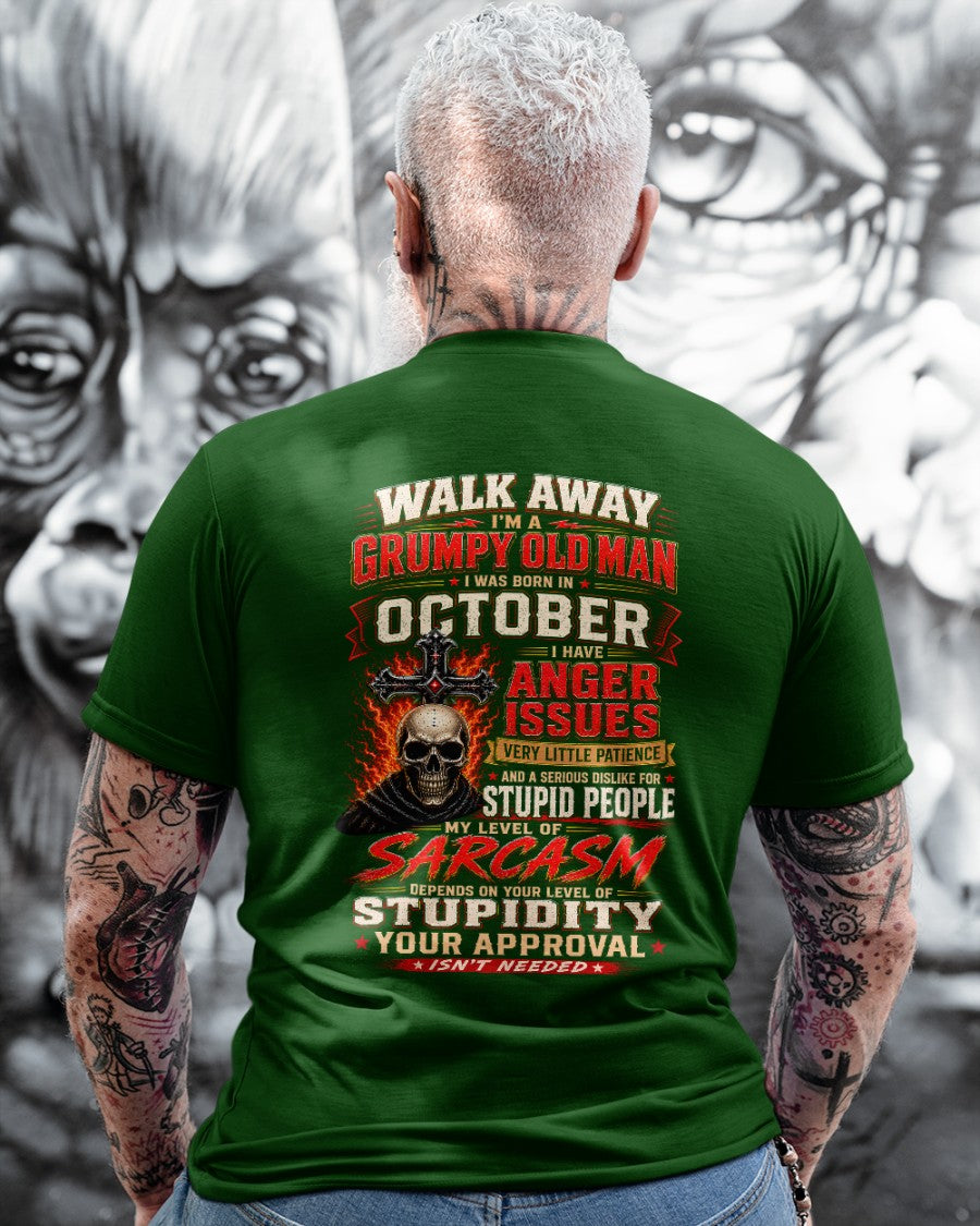 I am a Grumpy Old October Man - I'm Allergic To Stupidity Funny Sarcasm Tee (SKU2607-267-10) - SUN10