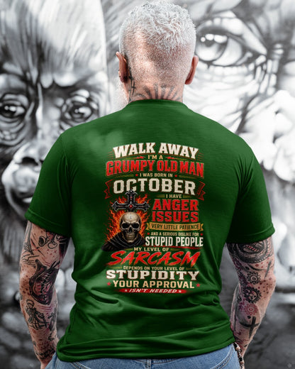 I am a Grumpy Old October Man - I'm Allergic To Stupidity Funny Sarcasm Tee (SKU2607-267-10) - SUN10