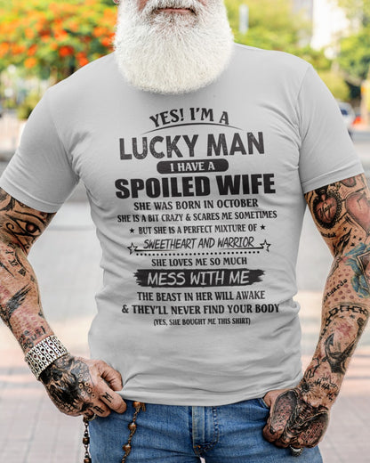 October - Yes! I'm a Lucky Man - Perfect gift for your husband - SUN10 (SKU-LK.MAN-10)